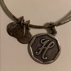 Alex and Ani initial bracelet H silver charm